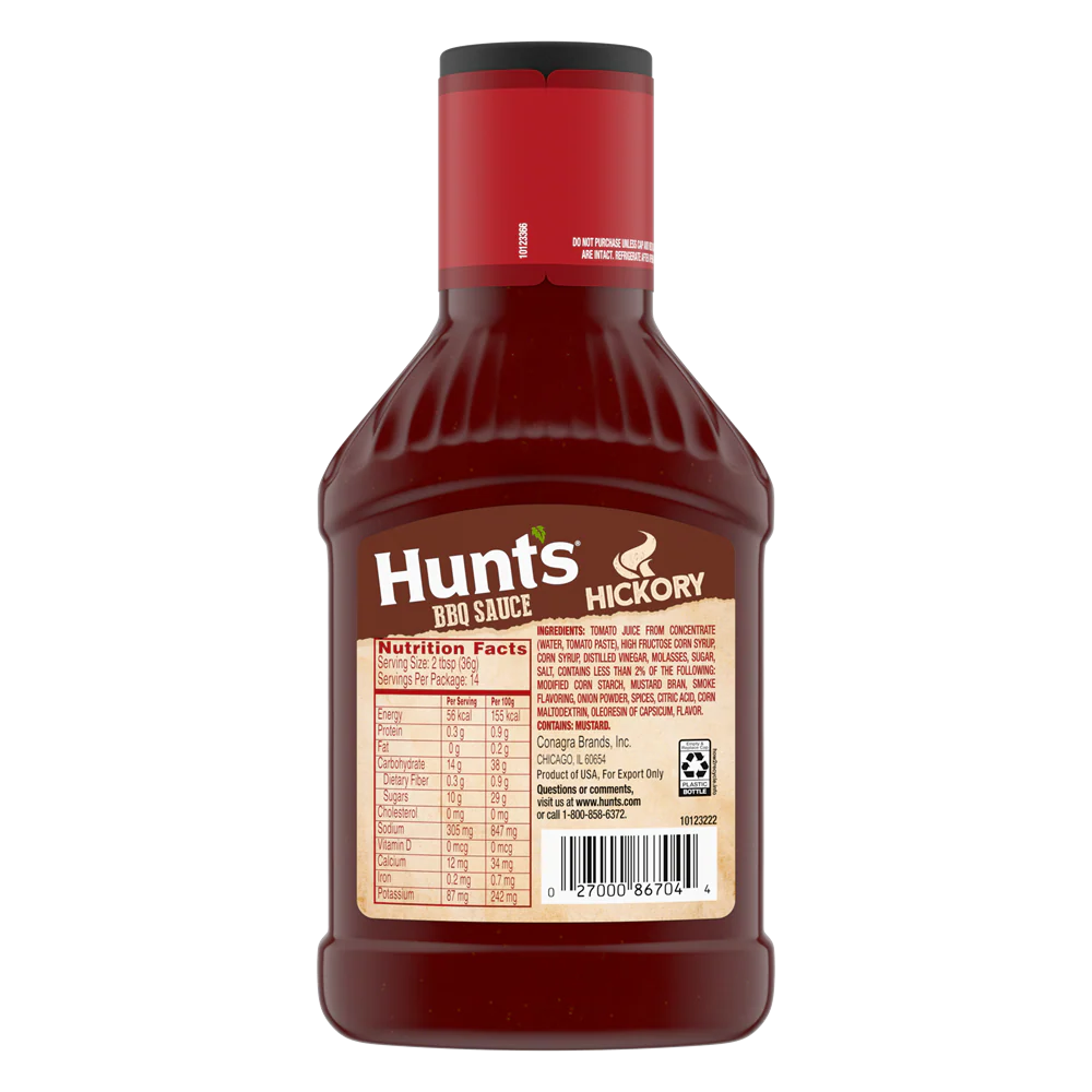 SALSA BBQ HICKORY HUNTS 18 OZ