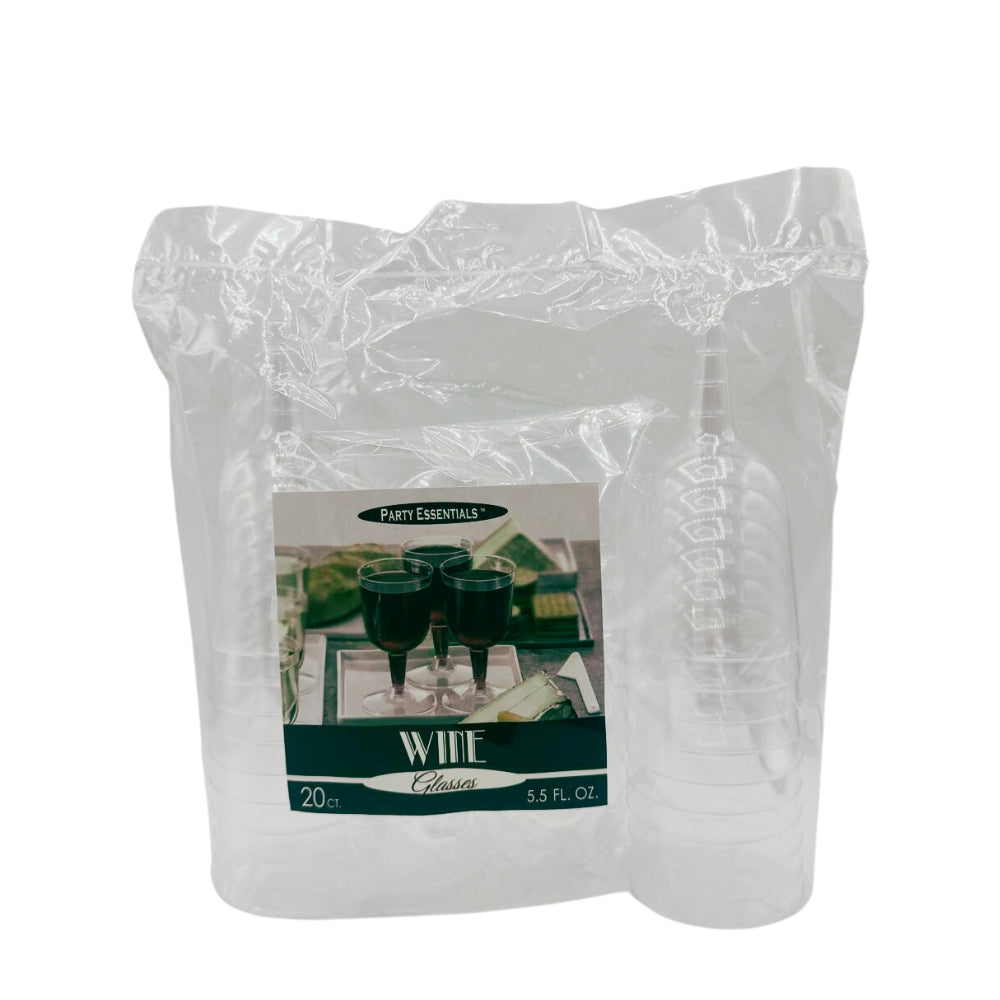 COPAS DE VINO PLASTICO 5.5 OZ-20 UND