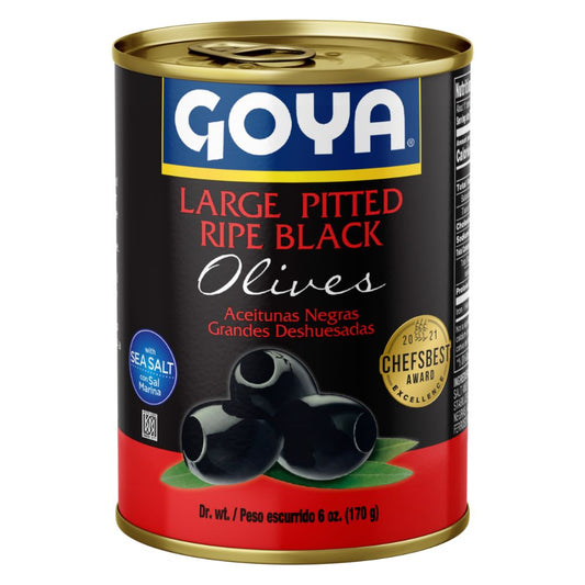 ACEITUNAS NEGRAS GRANDES DESHUESADAS GOYA 170 GR