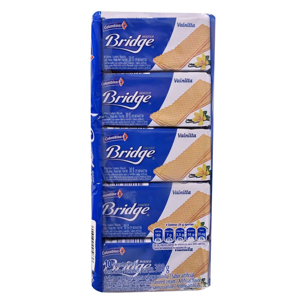 GALLETAS WAFER DE VAINILLA BRIDGE 10 UND