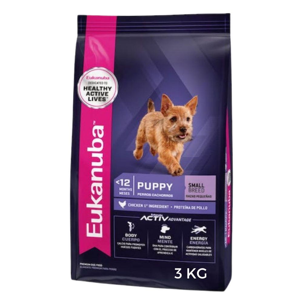 ALIMENTO PARA CACHORRO RAZA PEQUEÑA EUKANUBA 3 KG