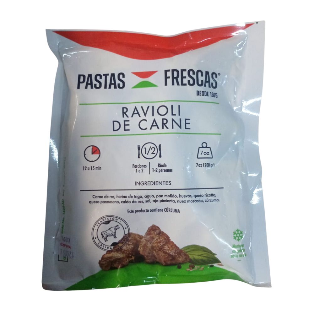 RAVIOLI DE CARNE PASTAS FRESCAS 200 GR