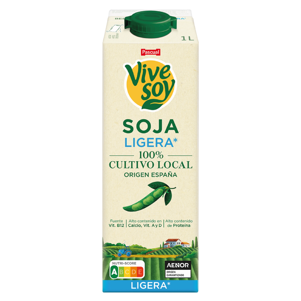 LECHE DE SOJA LIGERA VIVE SOY 1 LT