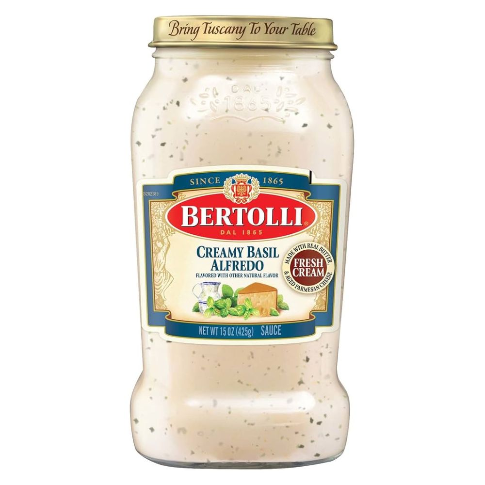 SALSA ALFREDO CREMOSA CON ALBAHACA BERTOLLI 15 OZ