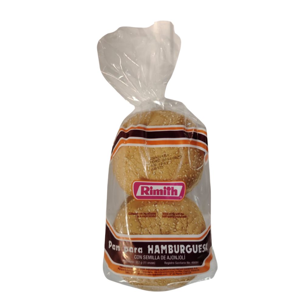 PAN HAMBURGUESA CON AJONJOLI RIMITH 4 UND