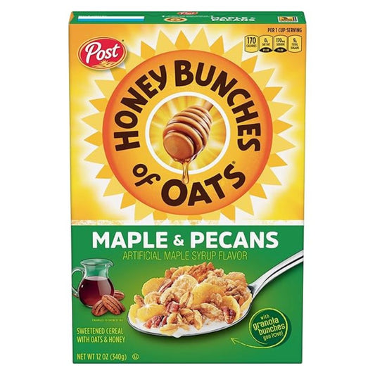 CEREAL HONEY BUNCHES OF OATS JARABE DE MAPLE Y PECANS POST 12 OZ