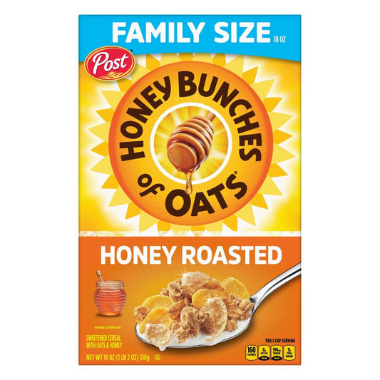 CEREAL HONEY BUNCHES OF OATS HONEY ROASTED POST 18 OZ
