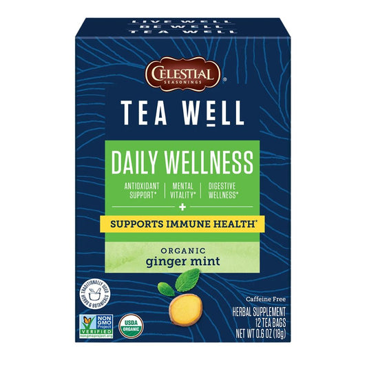 TE DAILY WELLNES JENGIBRE Y MENTA ORGANICA CELESTIAL SEASONINGS 18 GR