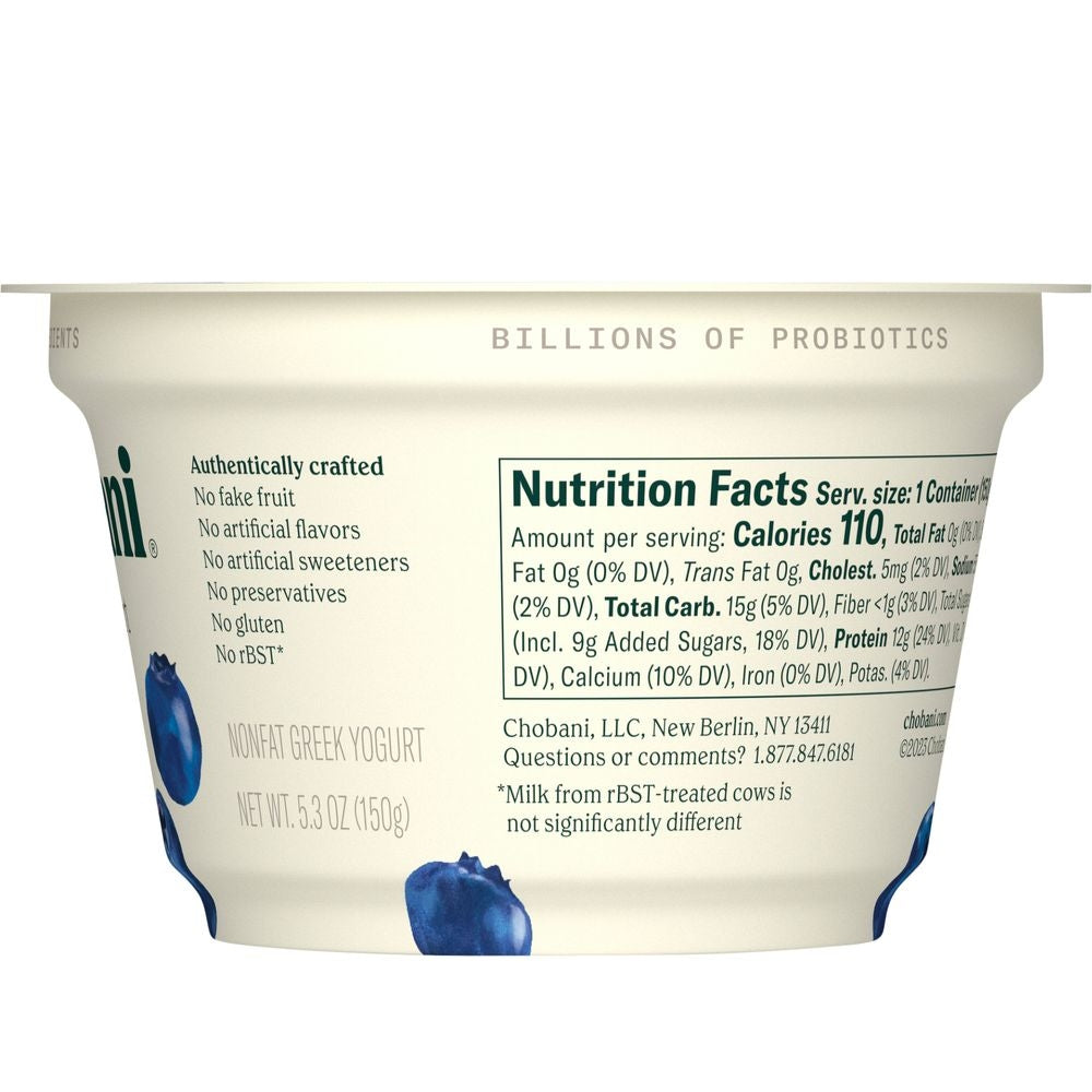 YOGURT CHOBANI BLUEBERRY NON FAT 150 GR