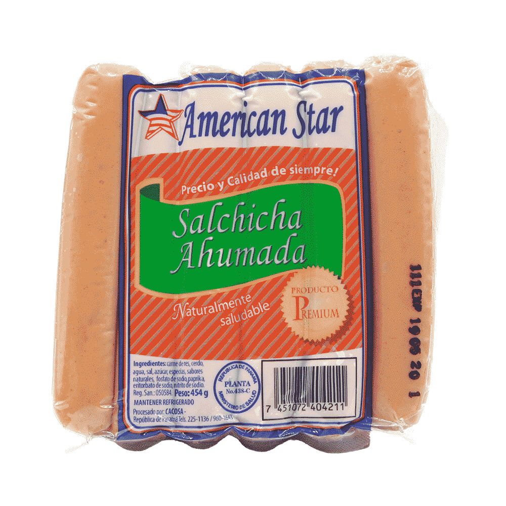 SALCHICHA AHUMADA AMERICAN STAR 1 LB