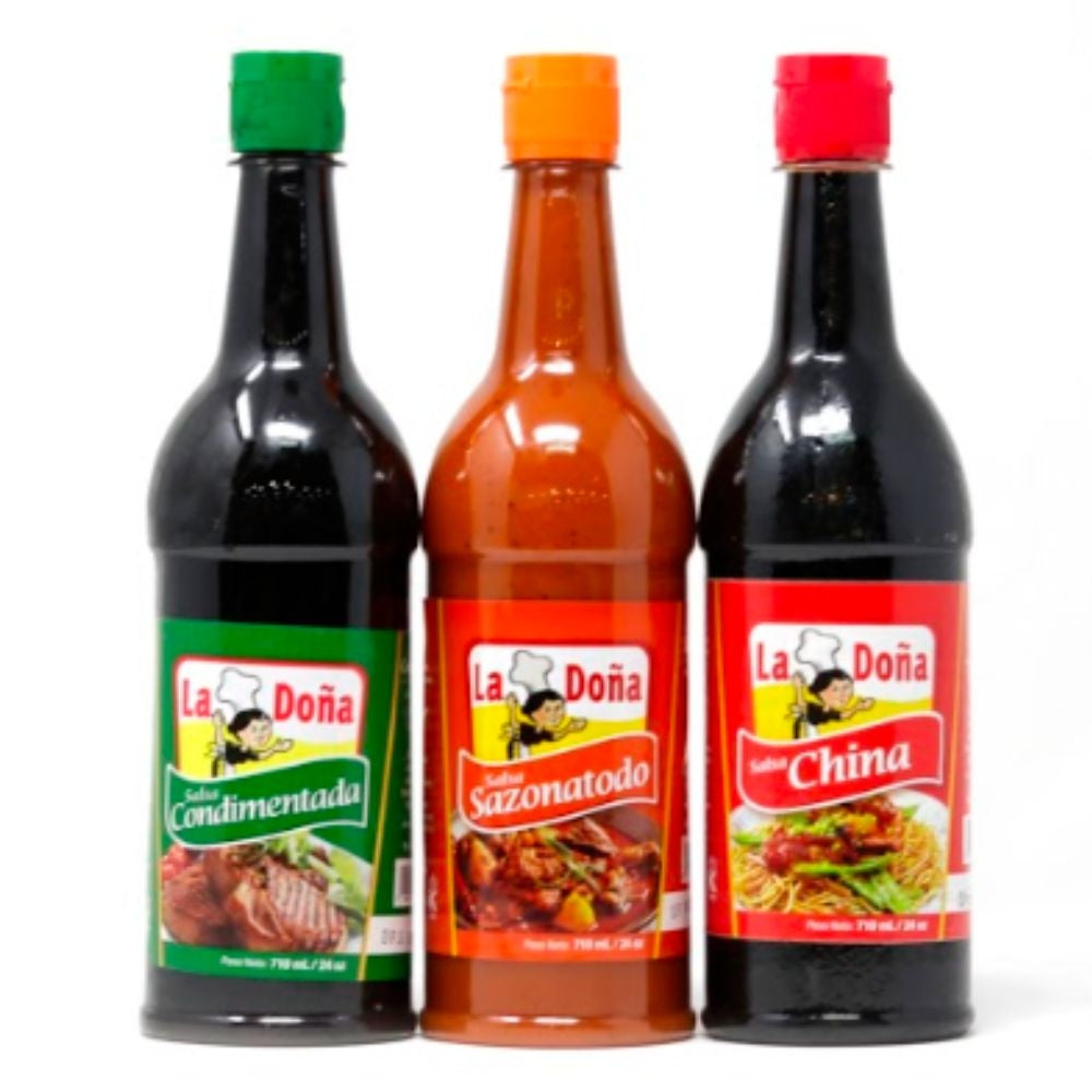SALSAS DE COCINA LA DOÑA 3 PACK 24 OZ