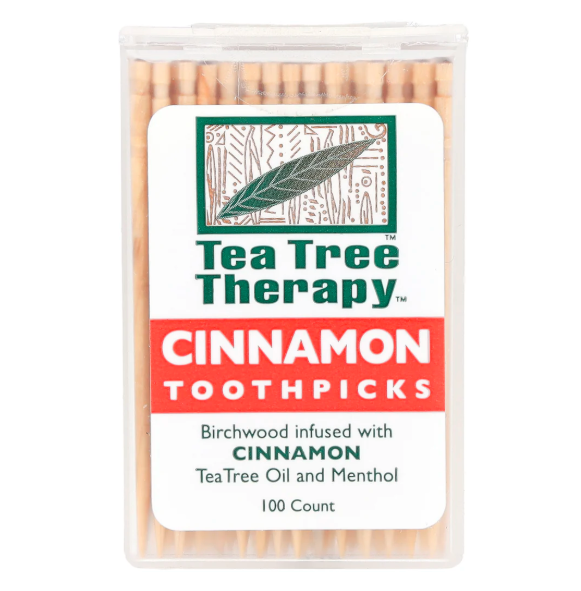 TEA TREE THERAPY CINNAMON TOOTHPICKS - 100 PALILLOS