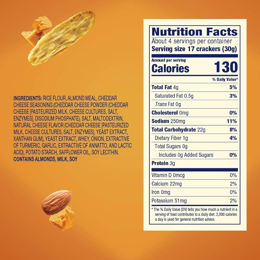 GALLETAS NUT THINS QUESO CHEDDAR BLUE DIAMOND 4.25 OZ