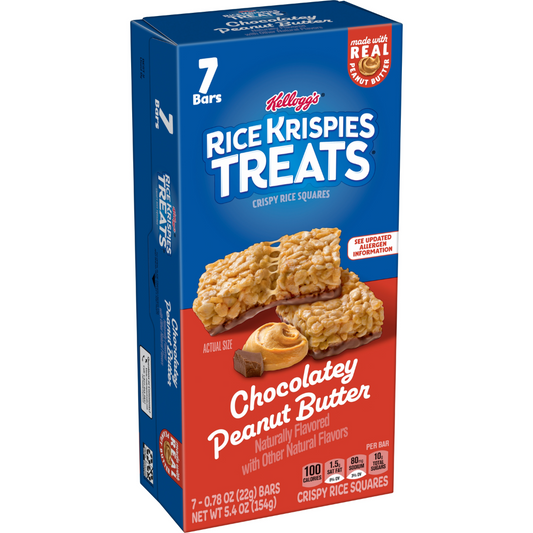 RICE KRISPIES TREATS BARRAS DE ARROZ CRUJIENTE CHOCOLATE Y MANTEQUILLA DE MANI  7 UND