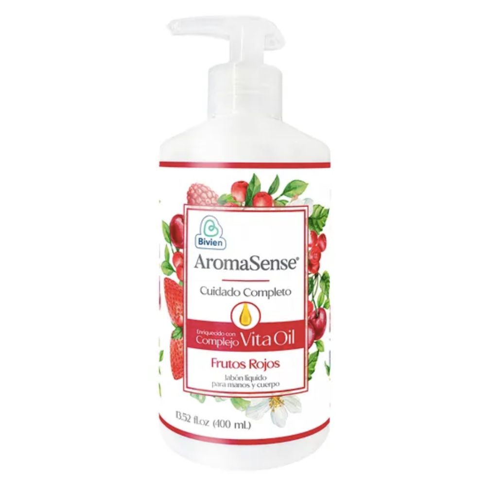 JABON LIQUIDO DE FRUTOS ROJOS CON DISPENSADOR 400 ML