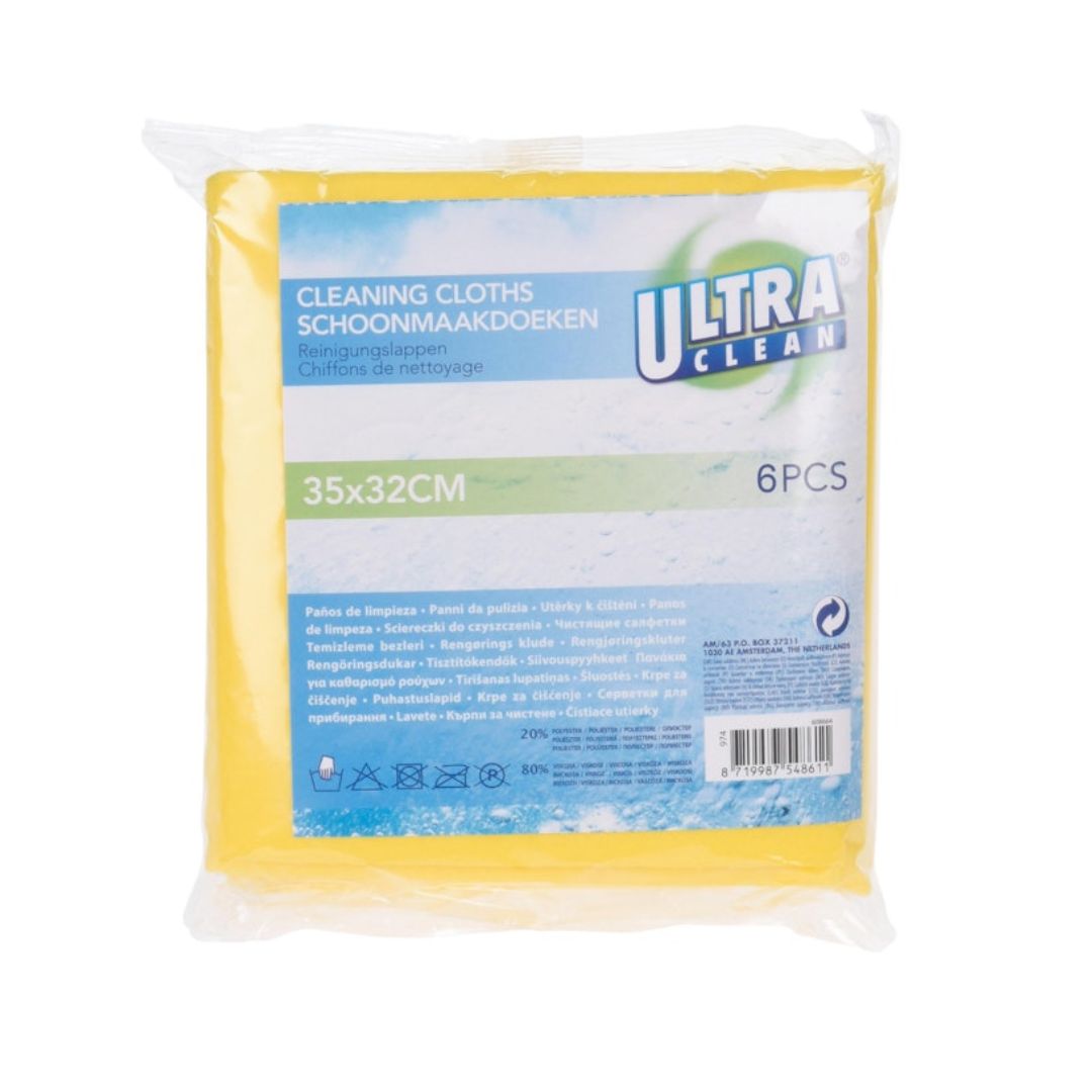 PAÑOS DE MICROFIBRAS PARA LIMPIEZA COLOR AMARILLO 6 UND