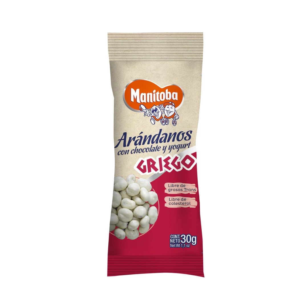 MANITOBA ARANDANOS CHOCO/YOGURT GRIEGO 30G