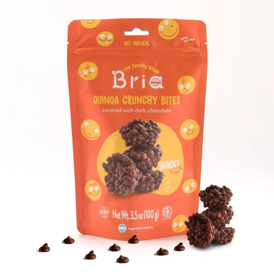 BRIA MINI QUINOA CRUNCHY SNACK COVERED WITH DARK CHOCOLATE 70 GRS