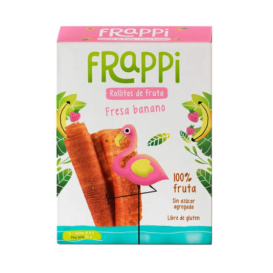 FRAPPI ROLLITOS DE FRUTA FRESA Y BANANO  192 GRS 12 UND