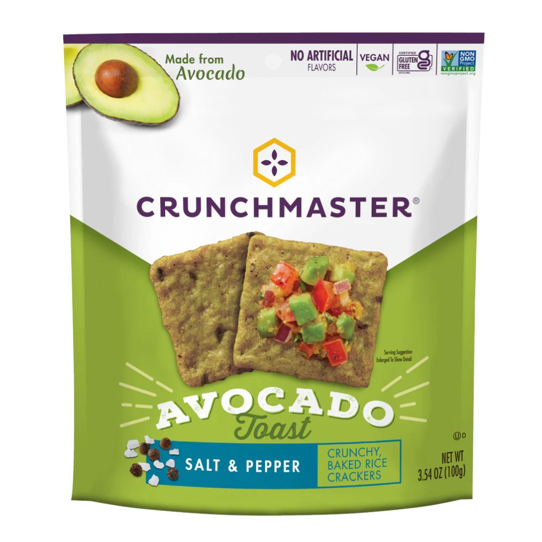 CRUNCHMASTER AVOCADO TOAST CRACKERS SALT & PEPPER 3.54 OZ