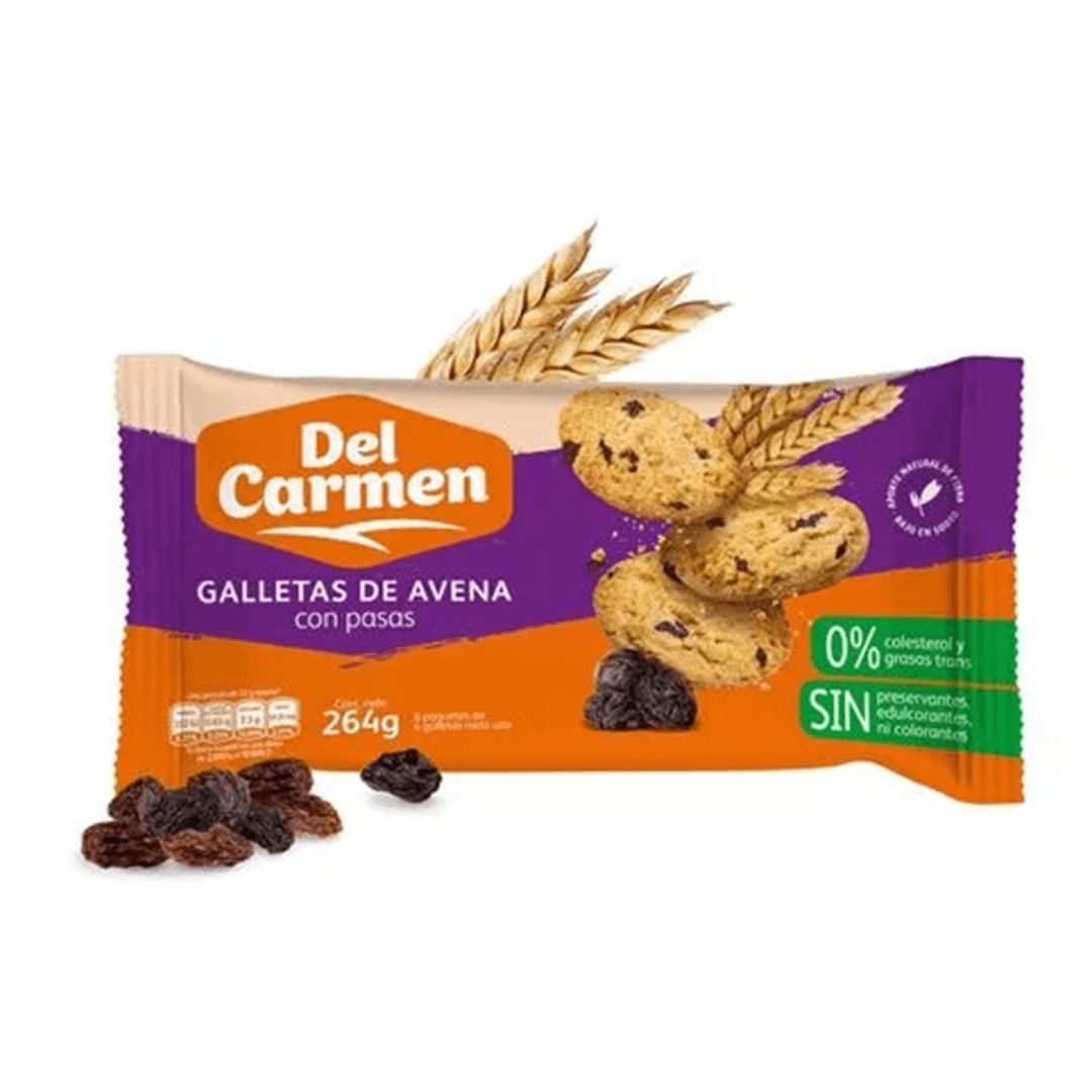 GALLETA DE AVENA CON PASAS DEL CARMEN 264 GRS