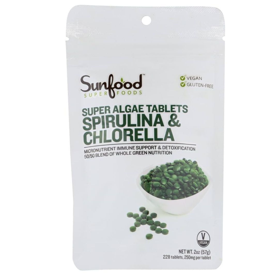 TABLETAS CLORELA Y ESPIRULINA SUNFOOD 57 G