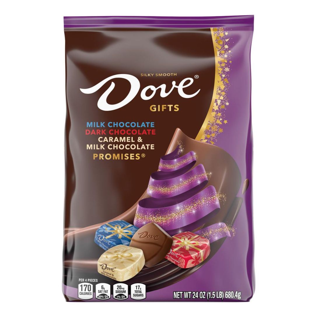 CHOCOLATES NAVIDEÑOS DOVE SABORES SURTIDOS 1.5 LBS