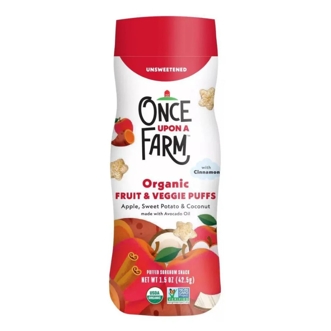 ONCE UPON A FARM PUFFS ORGÁNICOS SABOR MANZANA Y COCO