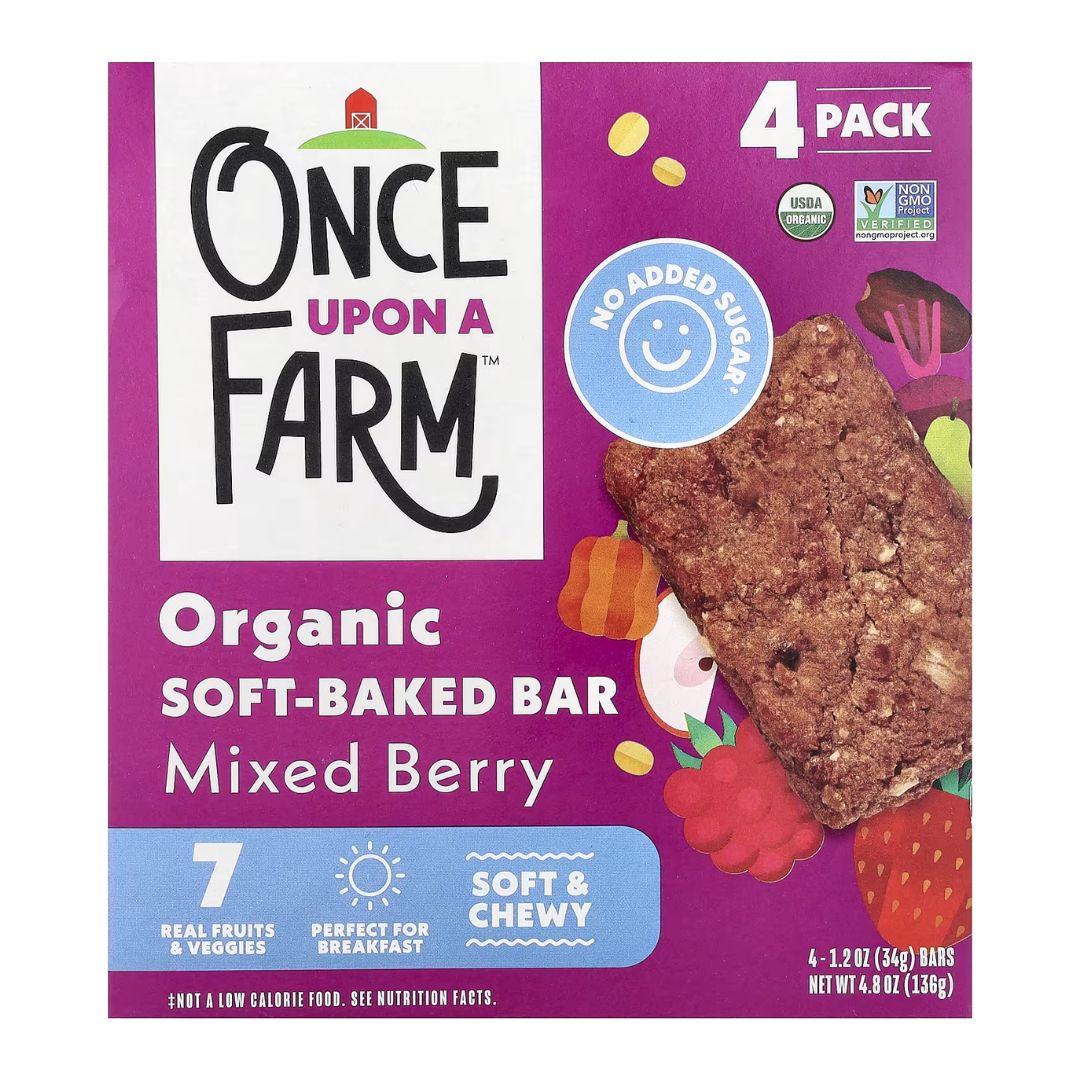 BARRA SUAVE ORGÁNICA FRUTOS ROJOS MIXTOS ONCE UPON A FARM 34 G