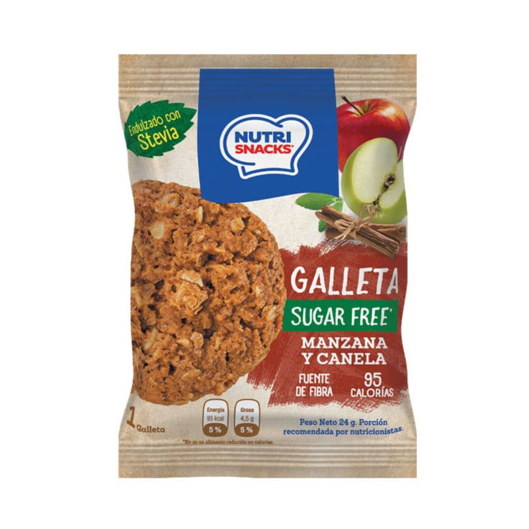 GALLETA SIN AZUCAR SABOR MANZANA CANELA NUTRI SNACK 24 G