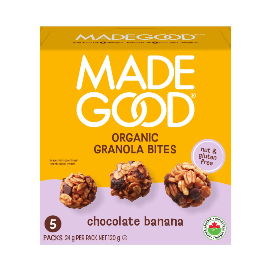 MINI GRANOLA ORGÁNICA CHOCOLATE Y BANANO MADEGOOD 120 G