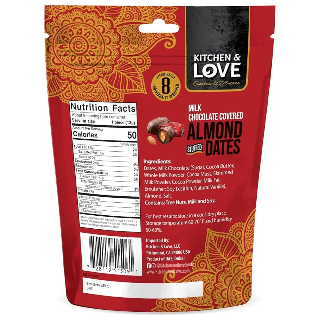 DATILES RELLENOS ALMENDRA CHOCOLATE CON LECHE KITCHEN & LOVE