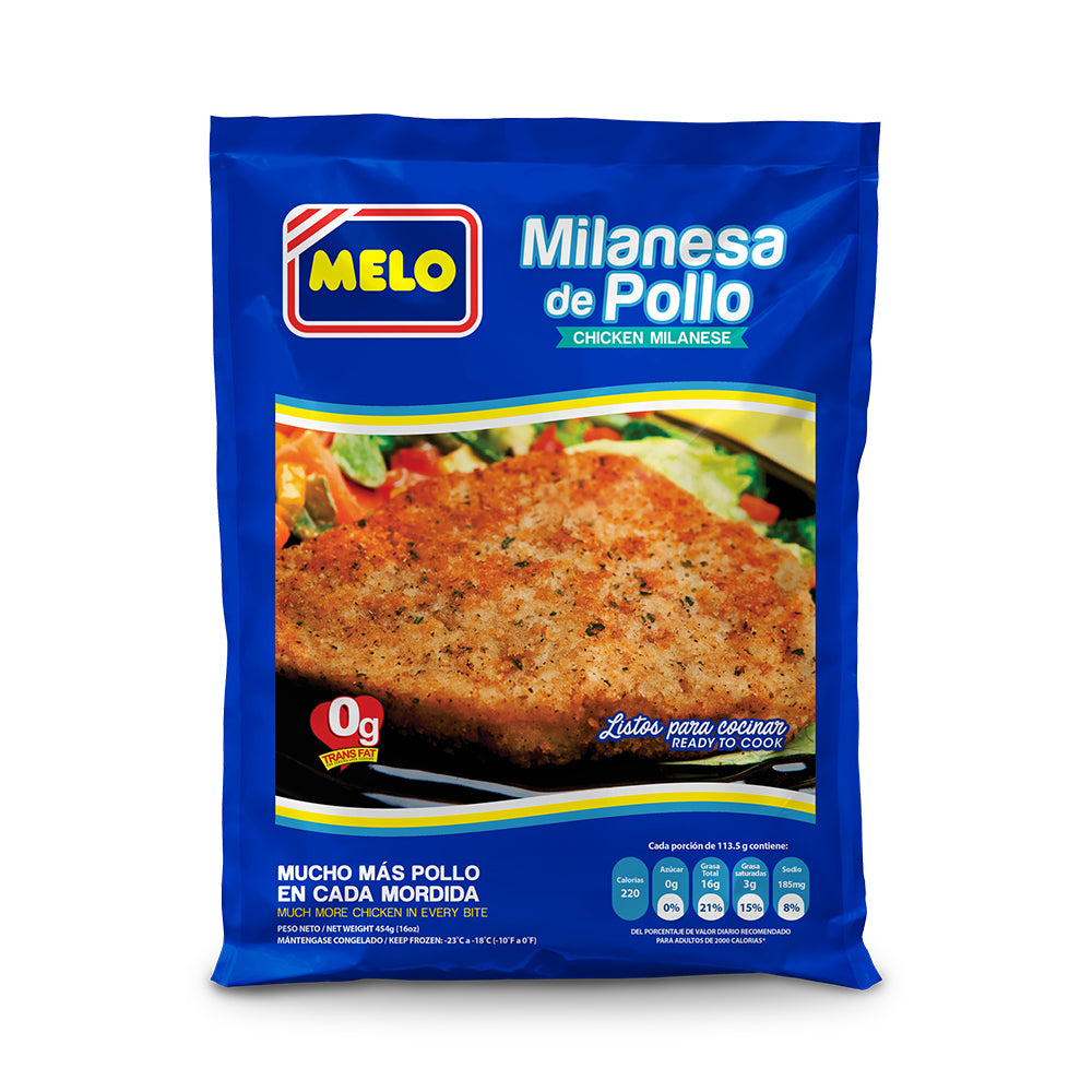 MILANESA DE POLLO MELO LISTO PARA COCINAR 16 OZ