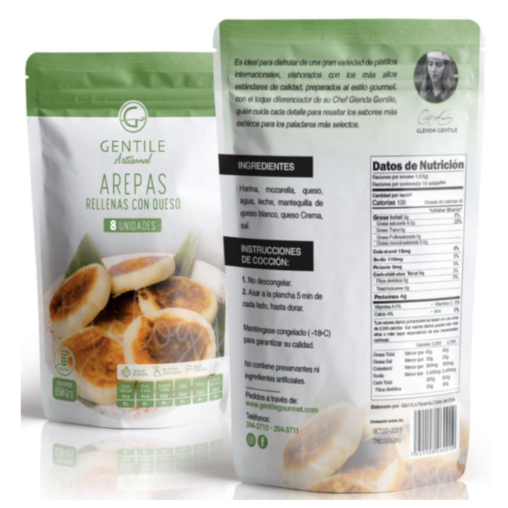 AREPAS DE QUESO GENTILE 8 UND - 450 GR