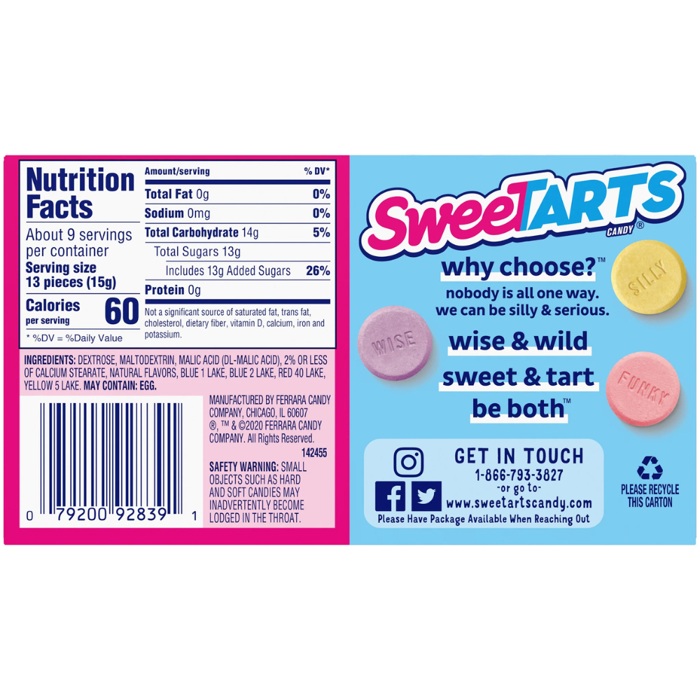 PASTILLAS SWEETARTS VIDEO BOX 5 OZ