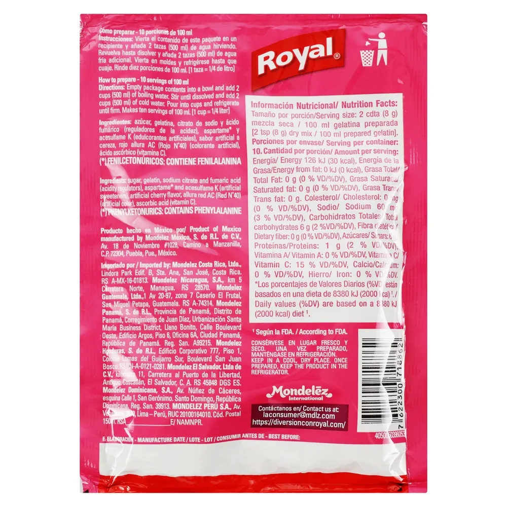 GELATINA ROYAL CEREZA 80 GR