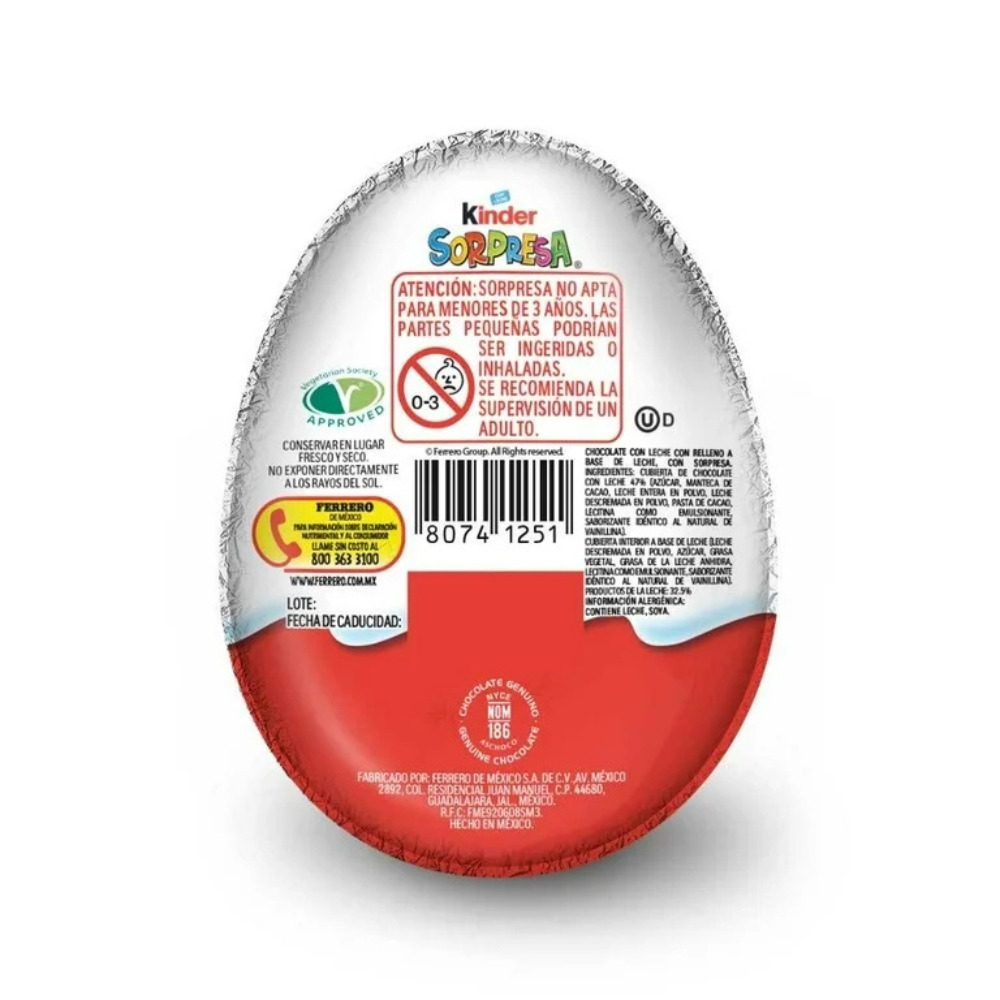 CHOCOLATE KINDER SORPRESA NIÑA 20 GR