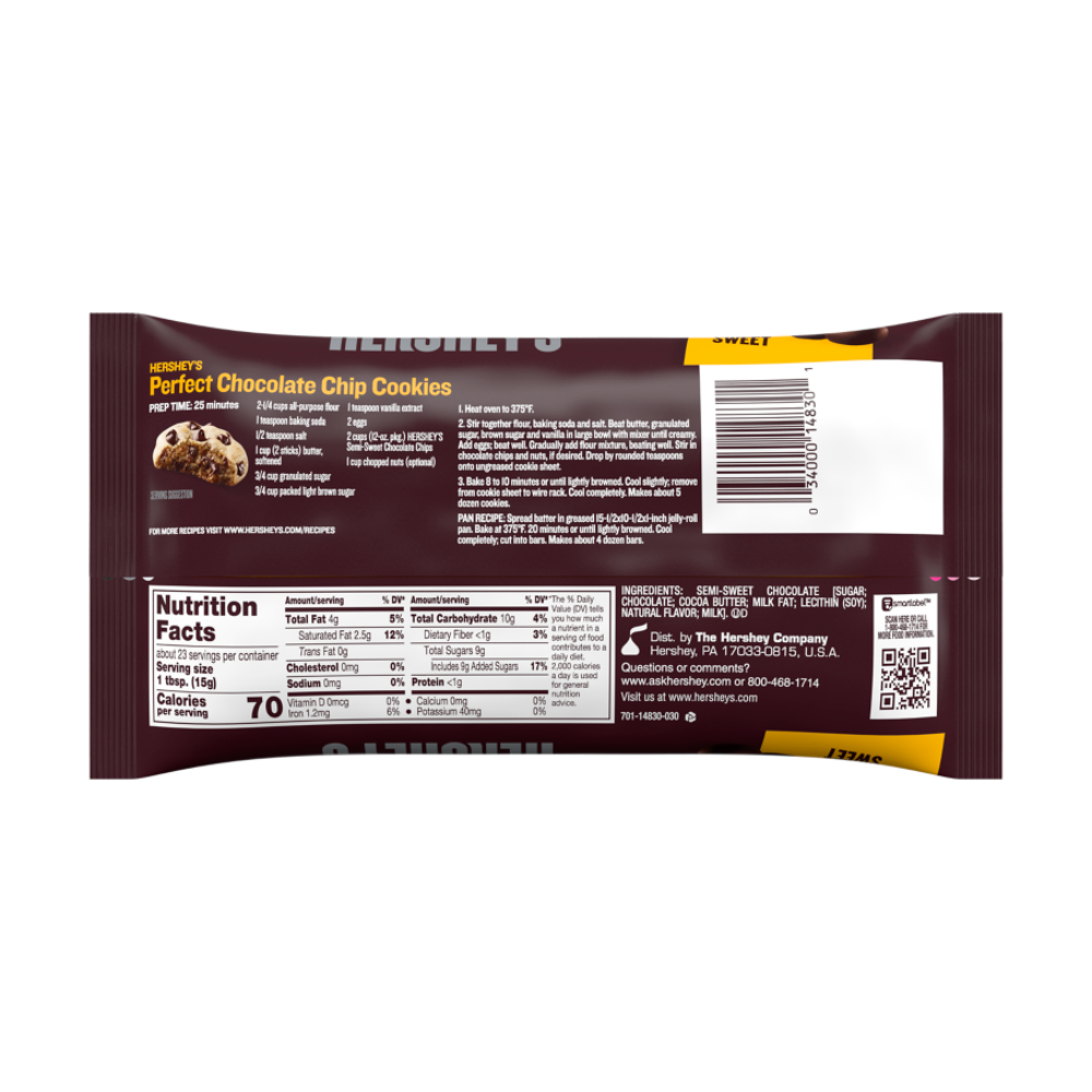 CHOCOLATES HERSHEY'S SEMI-SWEET CHIPS 12 OZ