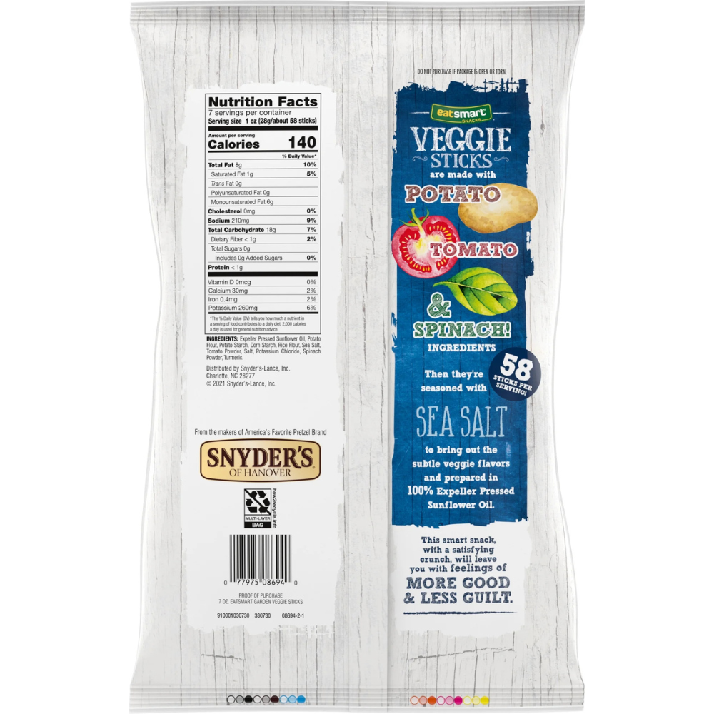 EAT SMART VEGGIE STICKS 7 OZ