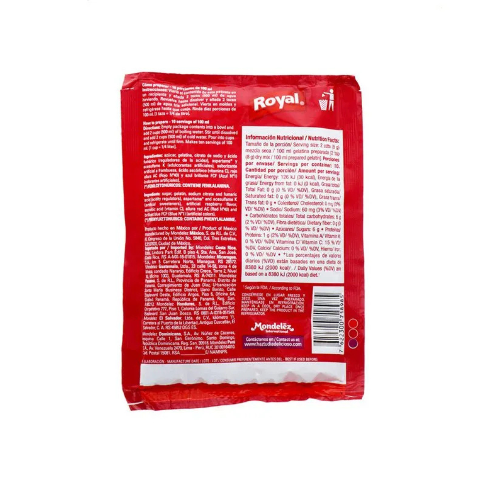 GELATINA ROYAL FRAMBUESA 80 GR