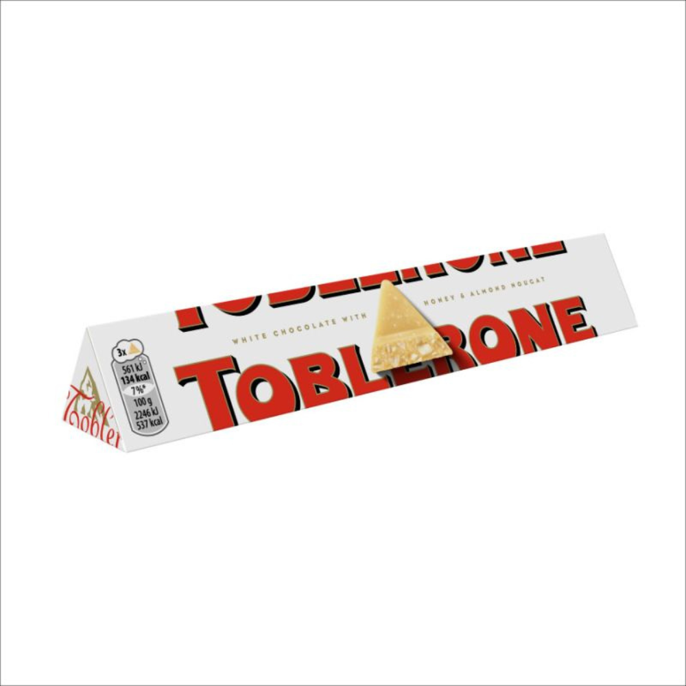 CHOCOLATE TOBLERONE WHITE BAR 100 GR