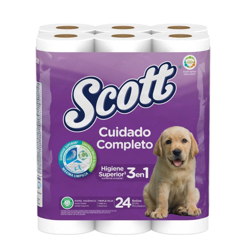 PAPEL HIGUIENICO SCOTT 3 EN 1 24 ROLLOS