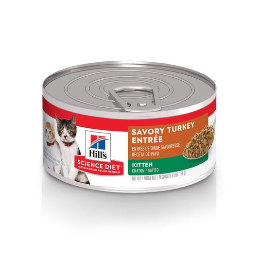 Comida enlatada para gatos Hill's Science Diet Kitten Savory Turkey Entree 5.5 oz.