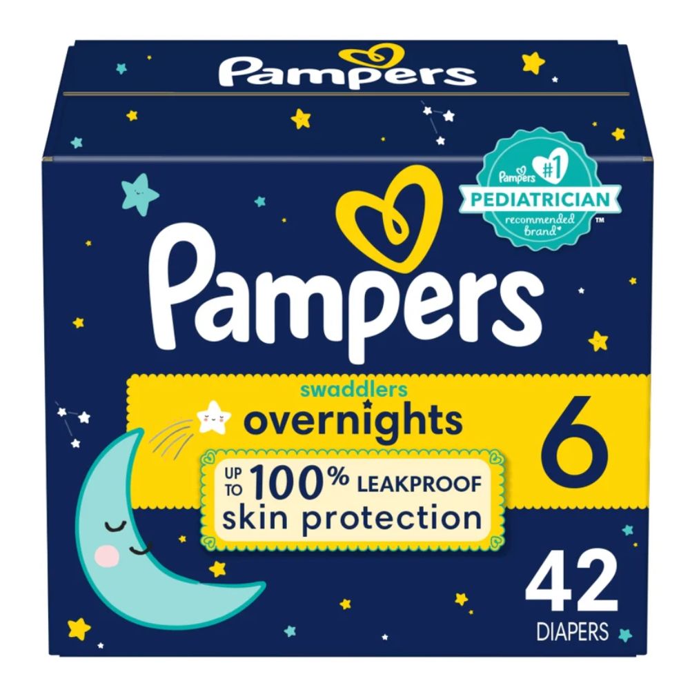 PAÑALES PAMPERS SWADDLERS OVERNIGHT TALLA 6, 42 UNIDADES
