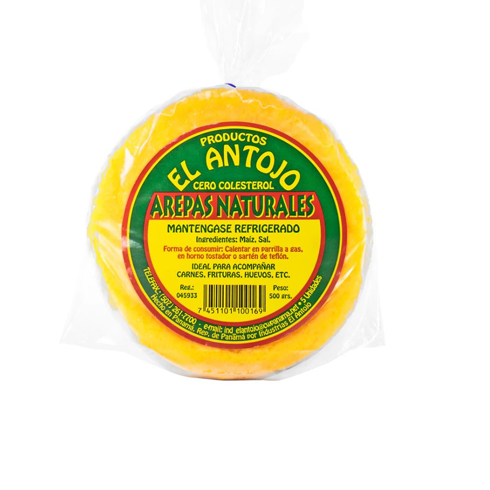 AREPAS DE MAIZ ASADA NATURALES 500 GRS