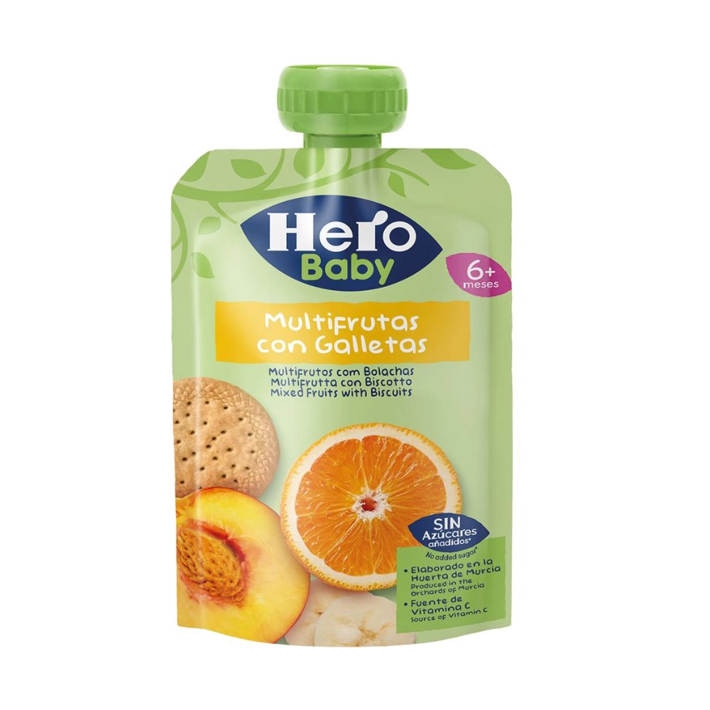 COLADO INFANTIL MULTIFRUTAS CON GALLETAS HERO BABY 100 GR