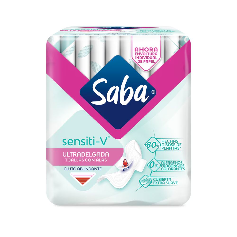 TOALLAS SANITARIAS SABA SENSITIVE DIARIOS 12 UND