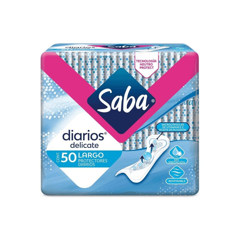 TOALLAS SANITARIAS SABA DIARIOS LARGOS 50UND