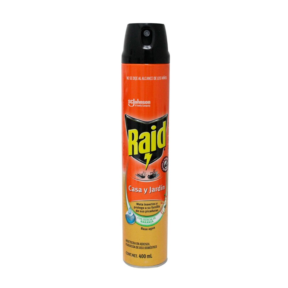 INSECTICIDA RAID CASA Y JARDIN NARANJA 400 ML