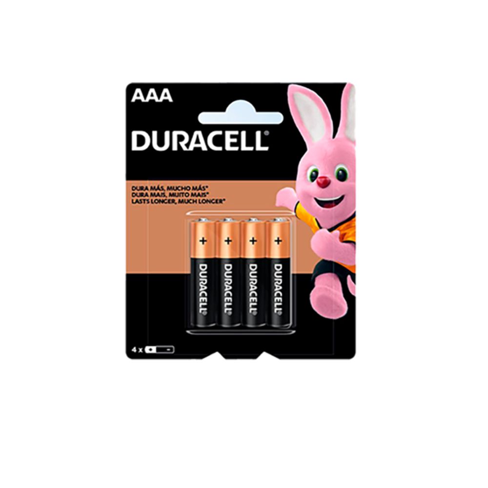 BATERIAS TRIPLE AAA DURACELL 4 UNIDADES